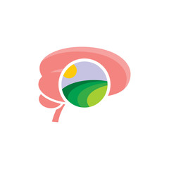 Nature Brain Logo Icon Design