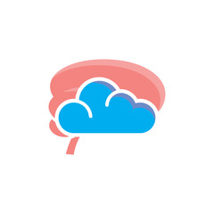 Fototapeta premium Cloud Brain Logo Icon Design