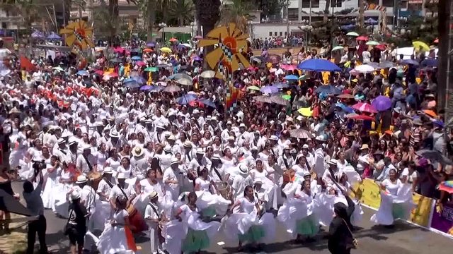 Dancers at the Sun Festival in Arica, North of Chile.