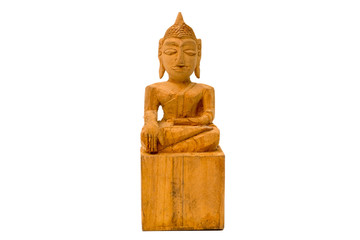 Sculptured Wood Buddha