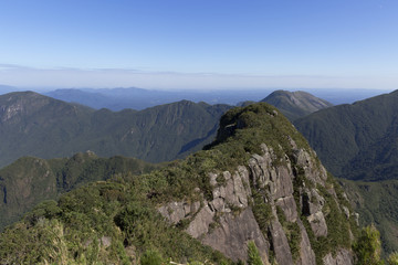 Fototapeta na wymiar Set of mountains near Curitiba (Serra Ibitiraquire).