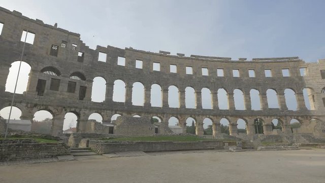 Stone wall with arches