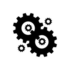 logo gear silhouette set vector icon