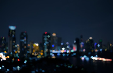 Cityscape bokeh abstract background, beautiful city light at night view.