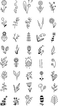 set of small vectorial flowers