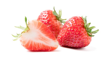 fresh sliced Red berry strawberries isolated