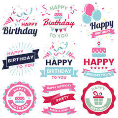 Happy Birthday Vector Logo for banner