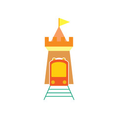 Train Castle Logo Icon Design