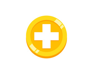 Medical Coin Icon Logo Design Element