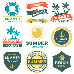 Fototapeta premium Summer Retro Vector Logo for banner