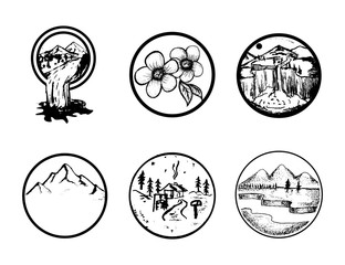 sketch of round nature vector