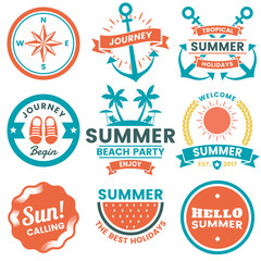 Summer Retro Vector Logo for banner
