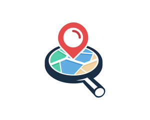 Search Map Icon Logo Design Element