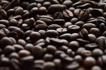 Coffee grains on the surface