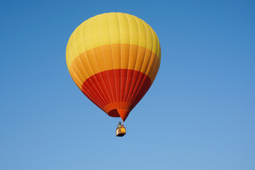 Hot air balloon in blue sky, Colorful hot air balloons against blue sky