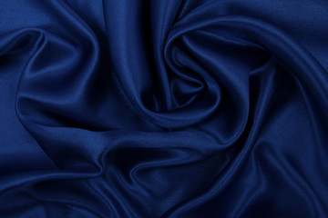 Fototapeta premium Smooth elegant blue silk or satin luxury cloth texture as abstract background. Luxurious background design