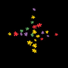 Confetti Background Pattern. Puzzle pieces and big ideas design, vector illustration graphic