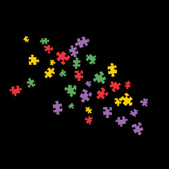 Confetti Background Pattern. Puzzle pieces and big ideas design, vector illustration graphic