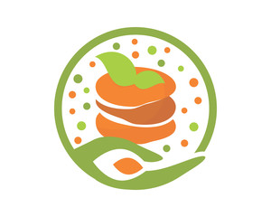 abstract hand leaves image vector icon