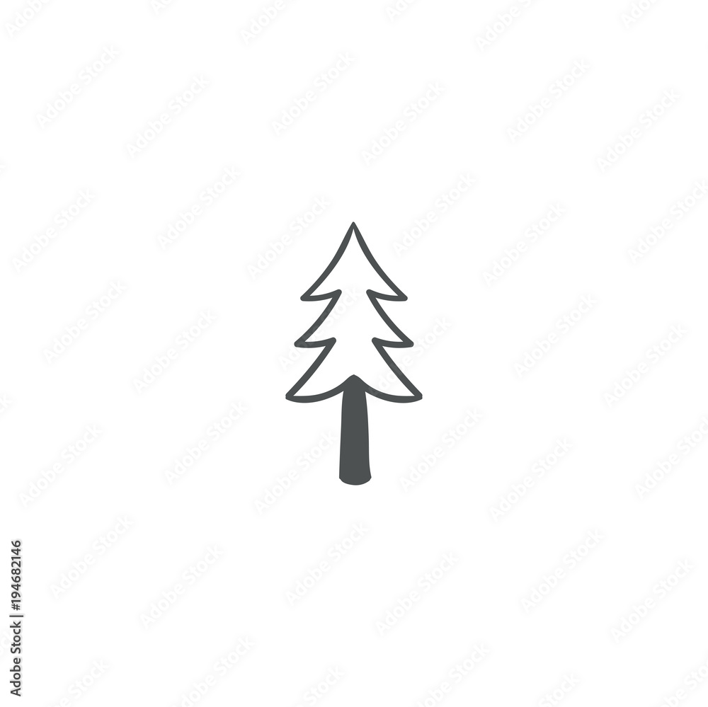 Sticker pine tree icon. sign design