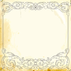 Vector baroque of vintage elements for design. 