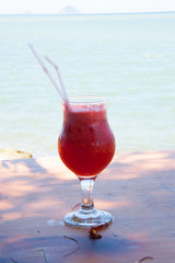 Beautiful and delicious cocktail by the sea