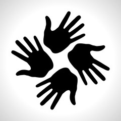 Black Hand Print icon. Vector illustration