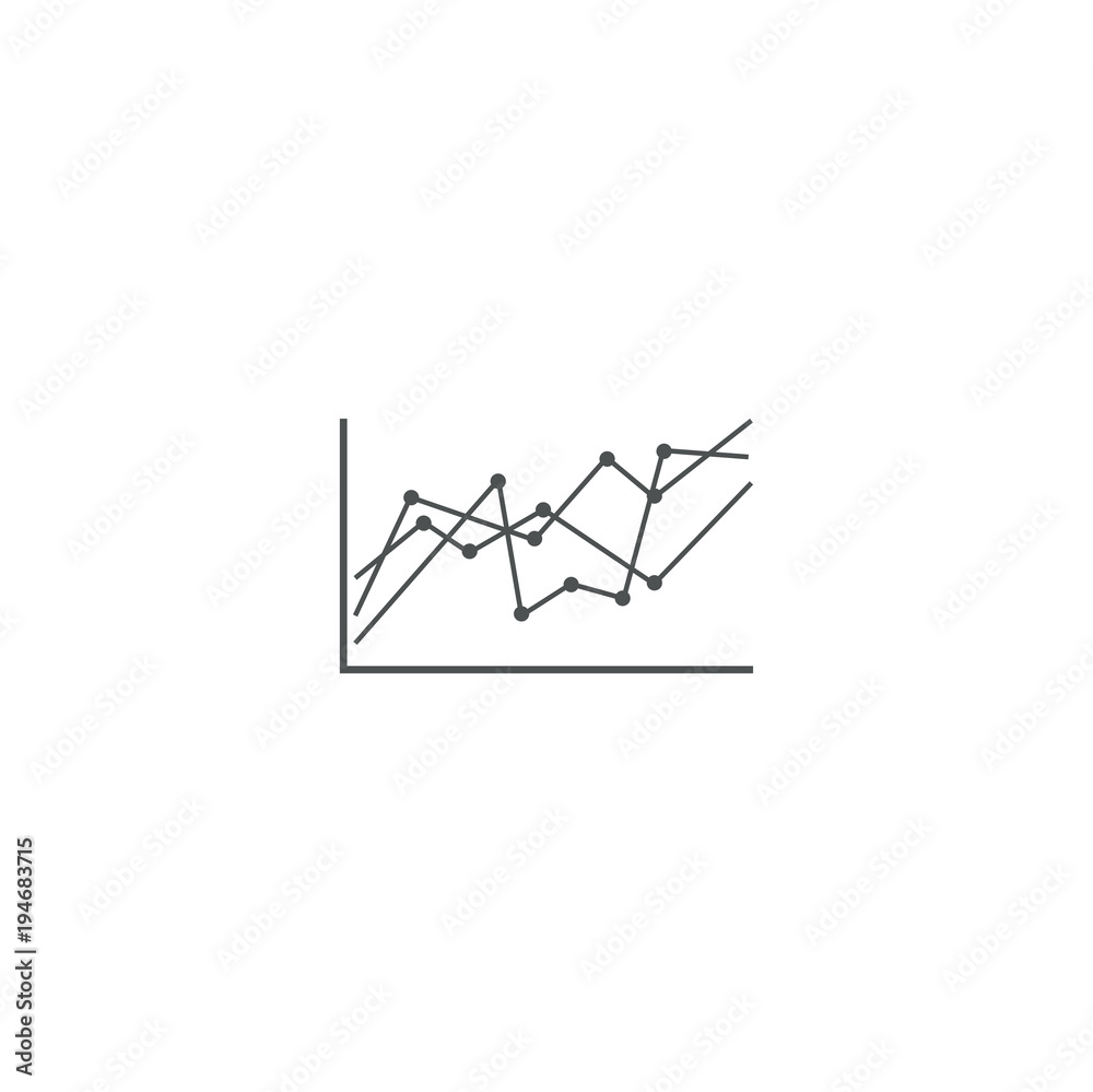 Sticker line graph icon. sign design