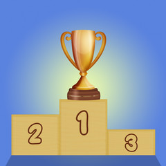cup on the podium