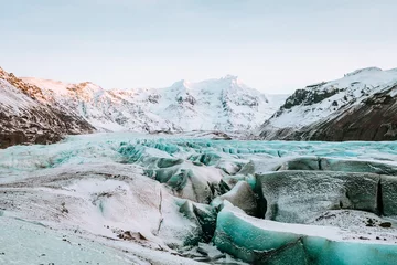 Crédence de cuisine en verre imprimé Glaciers Glacier de vatnajokull gelé en hiver, Islande