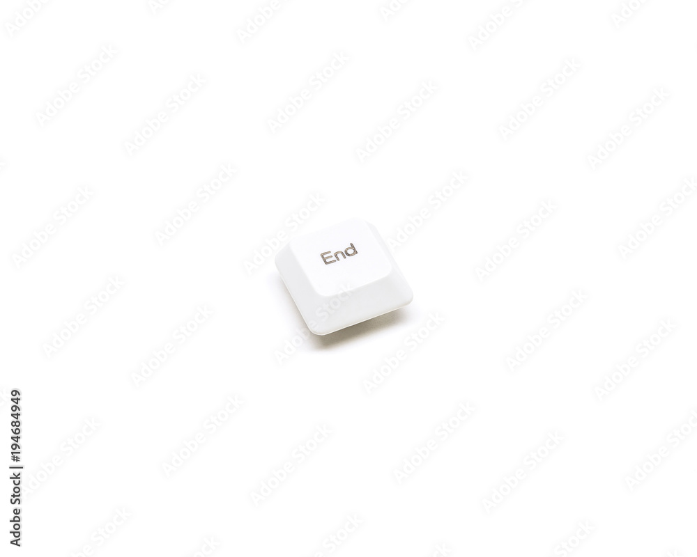 Fototapete white keyboard button end key isolated on white background