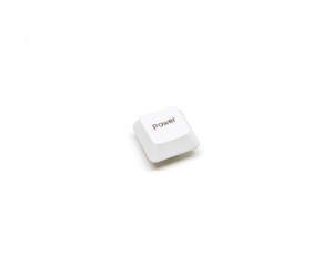 White keyboard button Power key isolated on white background