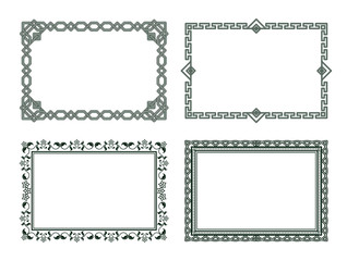 Vintage Frames Collection grey Borders Isolated