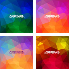 Set of Colorful geometric modern patterns.  Vector illustration