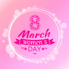 Greeting Card Design 8 March Womens Day Postcard