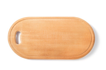 wooden cutting board isolated on white