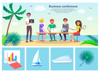 Business Conference Seaside Vector Illustration