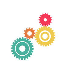 Abstract Color gear beautiful,four pieces gears set icon on background.Vector illustration
