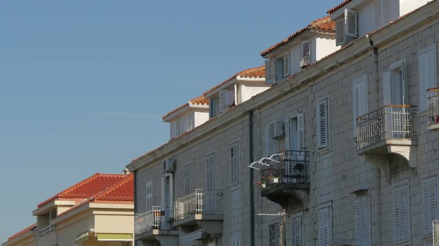 Buildings with balconies 