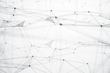 Abstract particle background. Mess network.Futuristic plexus array big data,3d rendering.