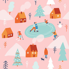 Christmas seamless pattern in vector.