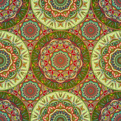 Seamless pattern mandala ornament. Vintage decorative elements. Hand drawn oriental background.