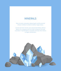 Minerals Poster with Text Vector Illustration