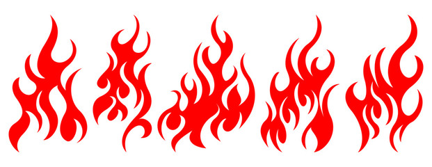 Set of vector fire design elements