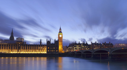 Fototapeta na wymiar Big Ben and House of Parliament. Night scene in London city