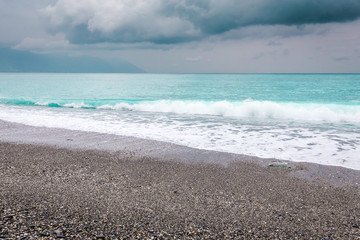 Hualien County/taiwan -december 13, 2017 : Chihsing Beach, A gravel beach