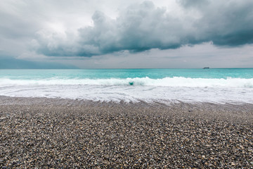 Hualien County/taiwan -december 13, 2017 : Chihsing Beach, A gravel beach