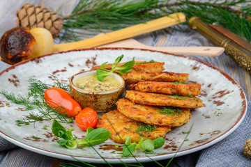 potato pancake on a wooden background