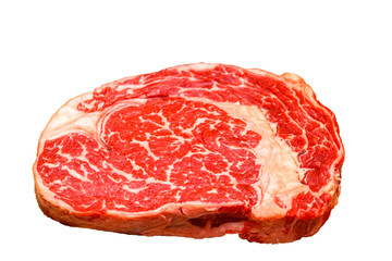 Marble beef steak strip loin is on the counter