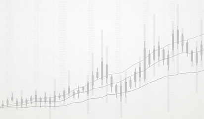 Business candlestick chart growth of trading in stock market investment.